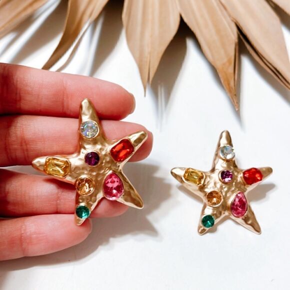 Diamond starfish earrings #954 - Picture 5 of 5